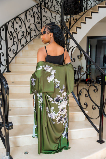 Olive Bloom Kimono